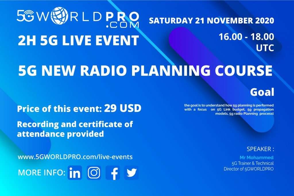 5g Nr Planning Course Formation 5g Et Certification 5g